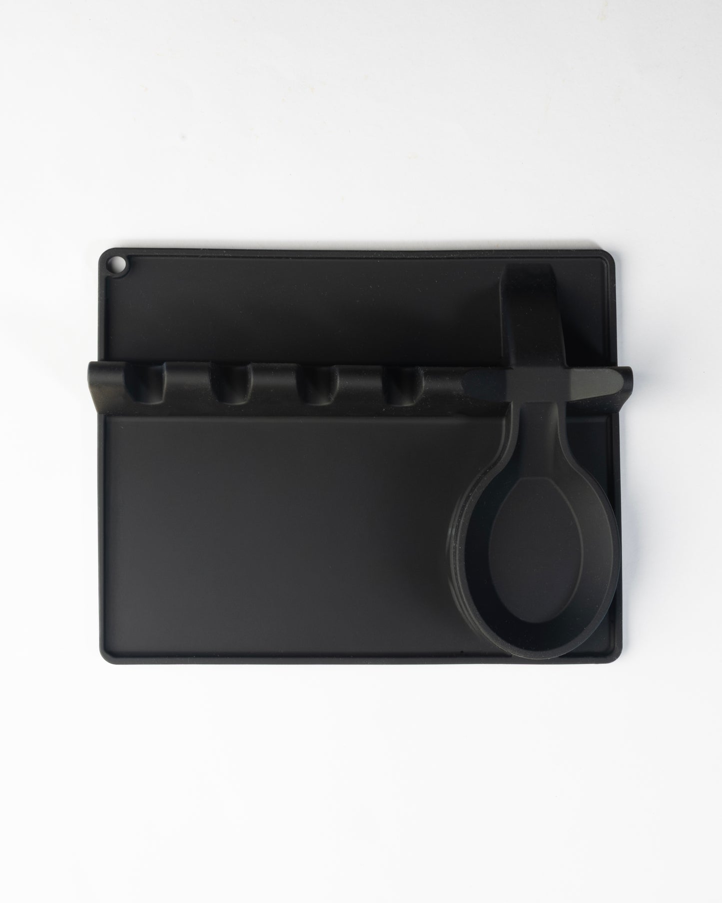 Silicone spoon rest with drip pad