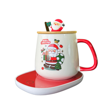Christmas Mug with lid spoon & Cup Warmer