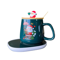 Christmas Mug with lid spoon & Cup Warmer