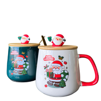 Christmas Mug with lid spoon & Cup Warmer