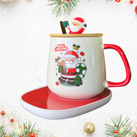 Christmas Mug with lid spoon & Cup Warmer
