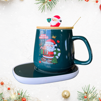 Christmas Mug with lid spoon & Cup Warmer