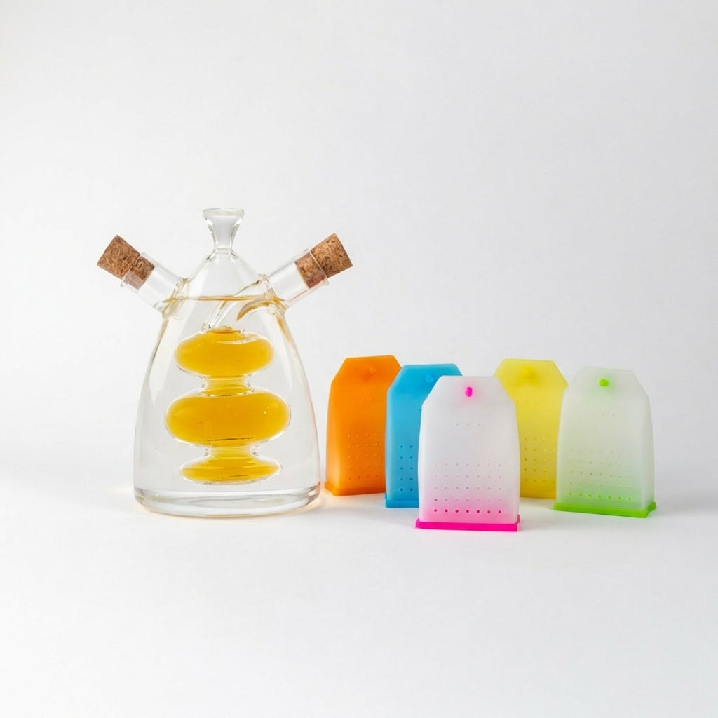 oil pot + silicone reusable tea bag infuser